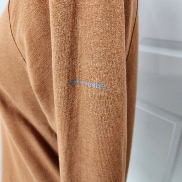 Columbia Sweatshirt Womens M Neutral Brown Wild Mountains Felt Logo Camping - Picture 5 of 14